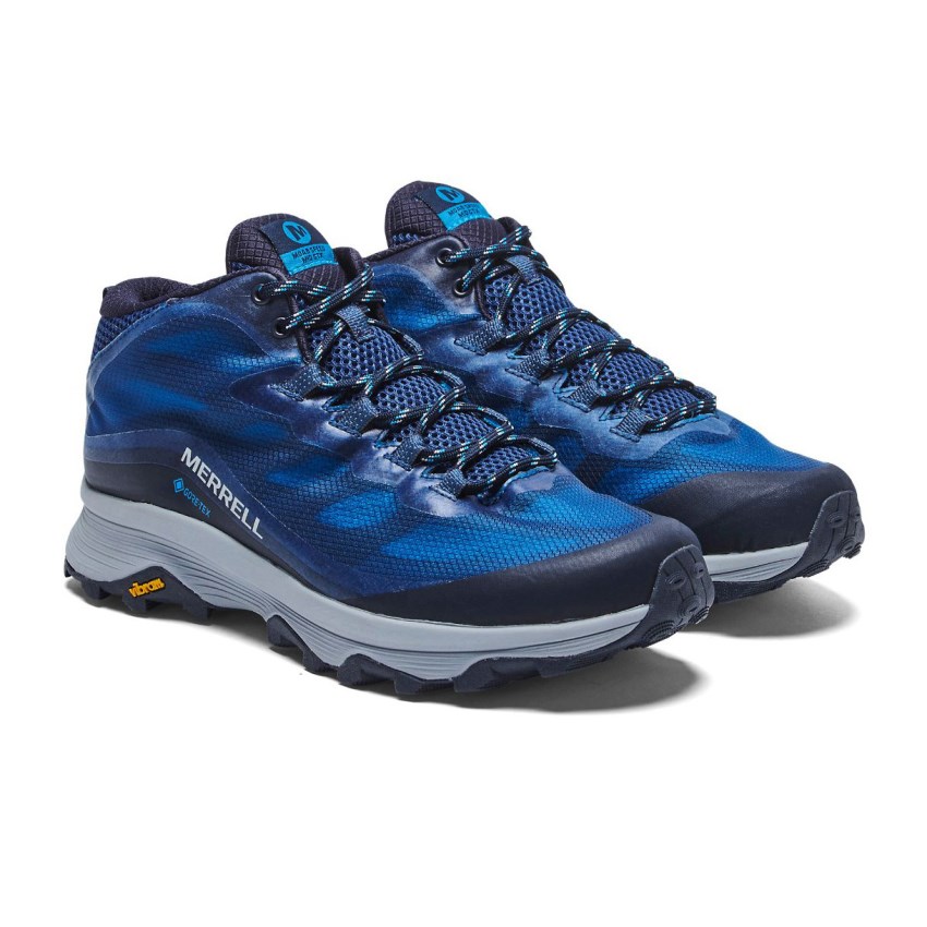 Chaussures Randonnée Merrell Moab Speed Mid GORE-TEX Bleu Homme | C.S.JAKW